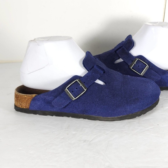 Birkenstock Papillio Women's Boston EU36 US5 Blue Suede Soft Footbed Clogs - Picture 10 of 15